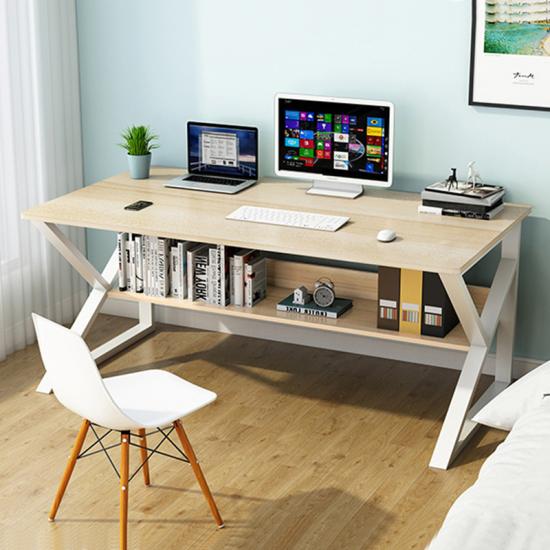 double layer large computer table with storage